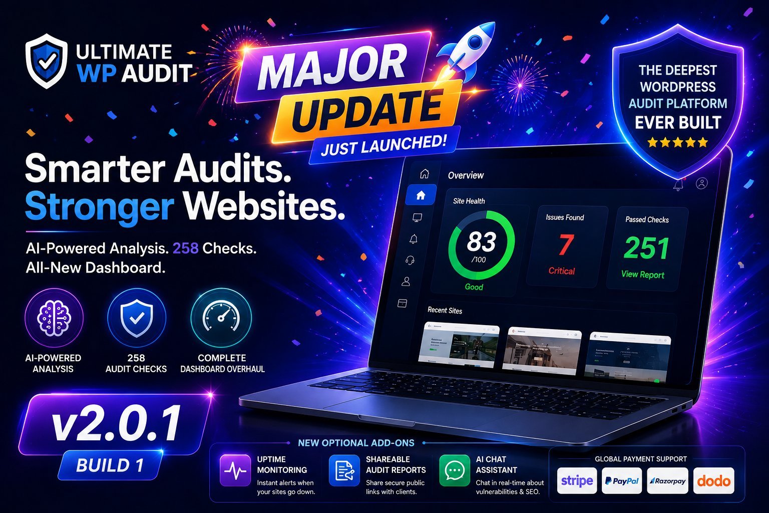 Ultimate WP Audit v2.0.1 (Build 1): Deep AI Analysis, Complete Dashboard Overhaul & Smart Plugin Upgrades